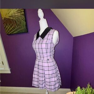 Dolls Kill Lavender Plaid SET with Black Collar